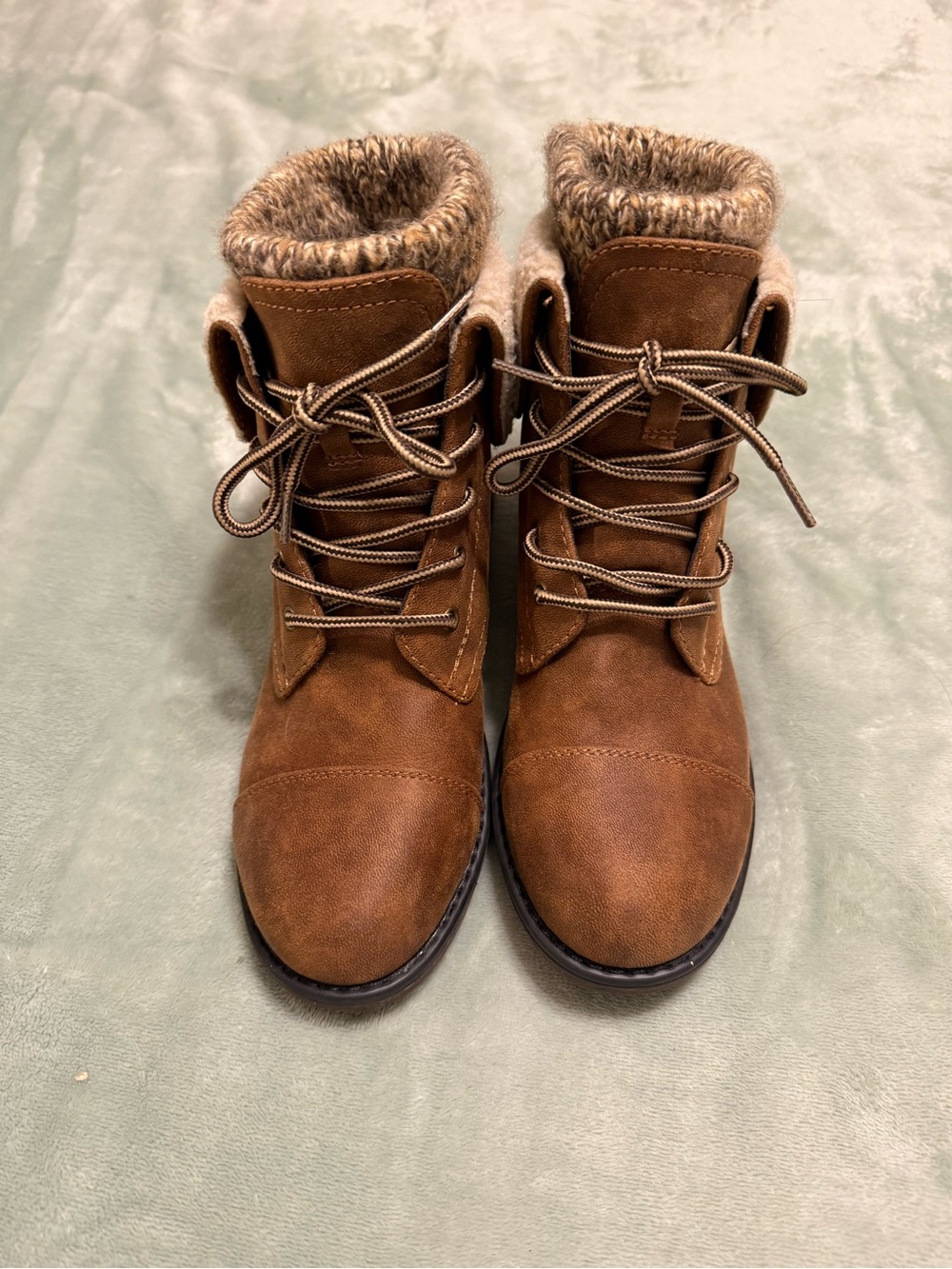 Women’s Size 7 1/2 Cliffs by White Mountain Duena, Brown, Knit Cuff Boots